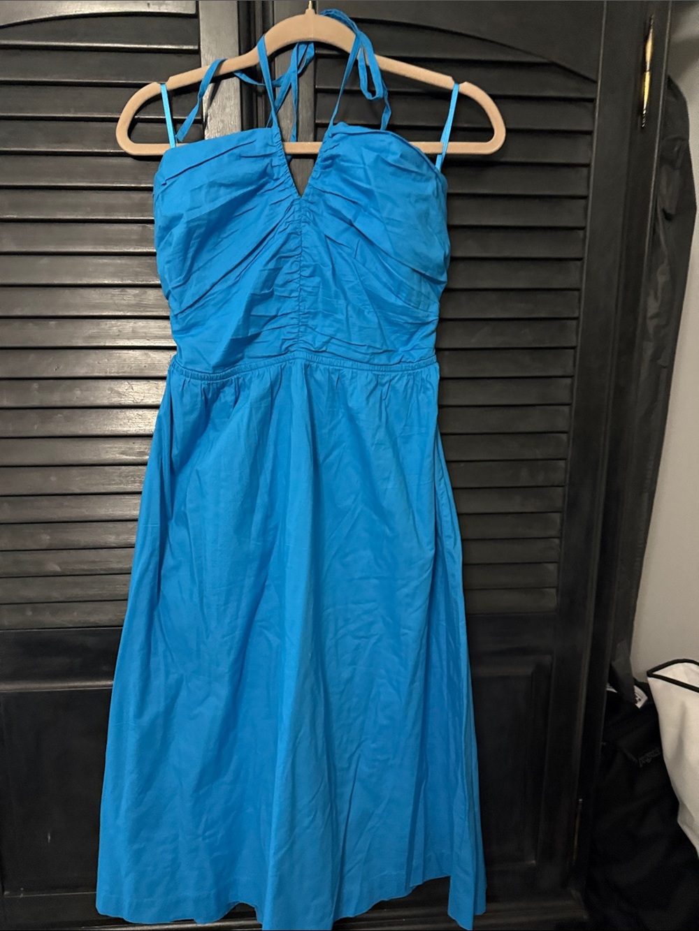 LOFT Bright Blue Halter Midi Dress